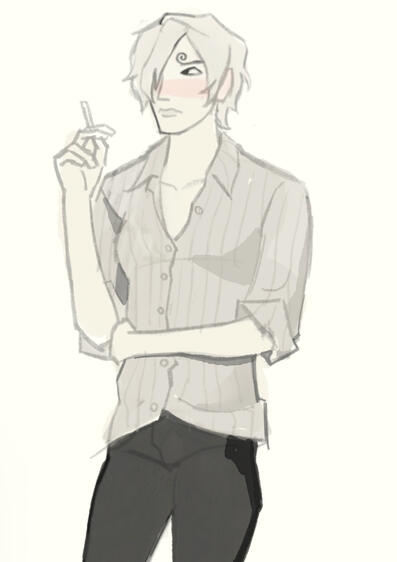 example of a sketched halfbody piece